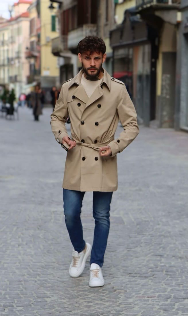 Trench Doppiopetto Beige