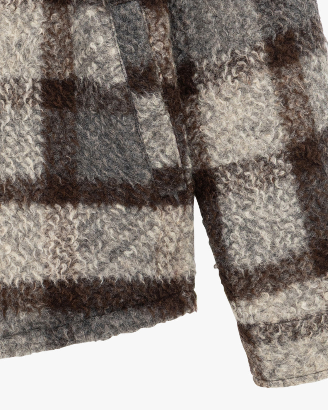 Overshirt a quadri in tessuto boucle