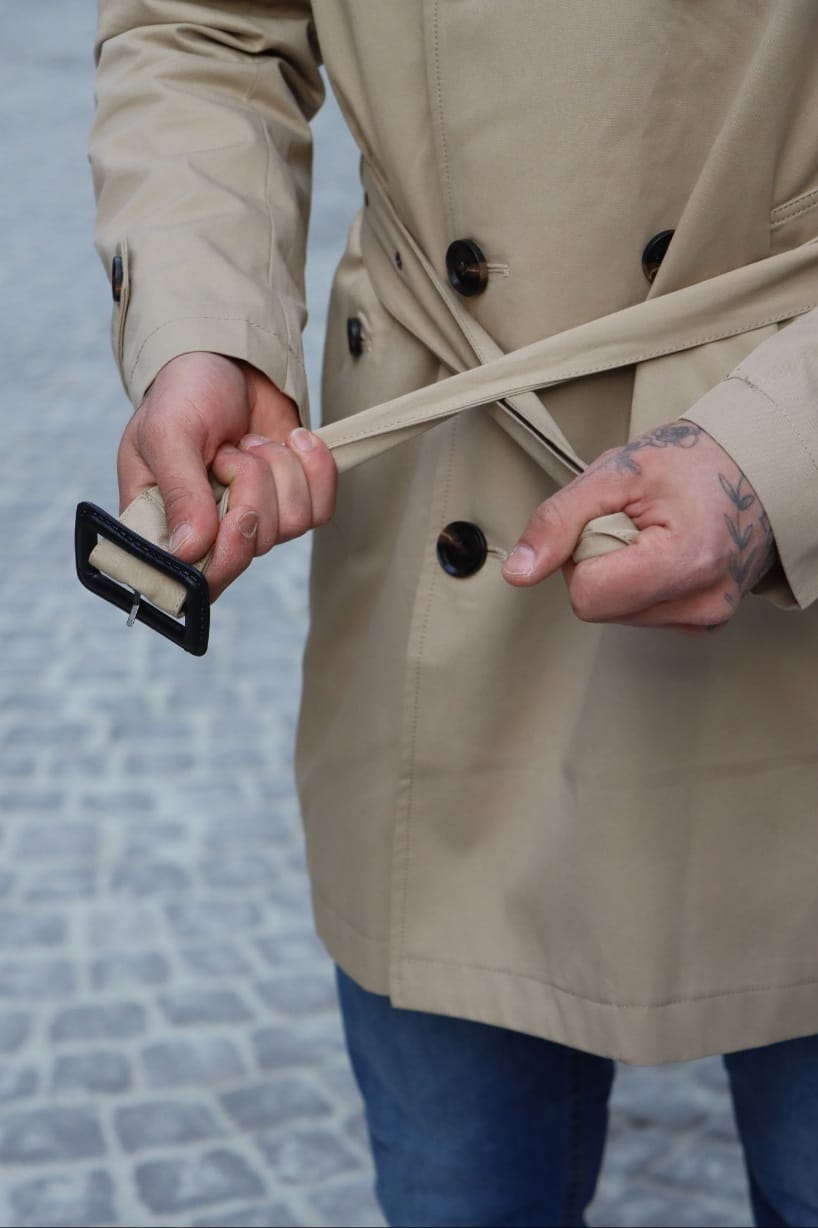 Trench Doppiopetto Beige