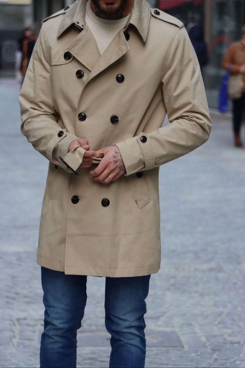 Trench Doppiopetto Beige