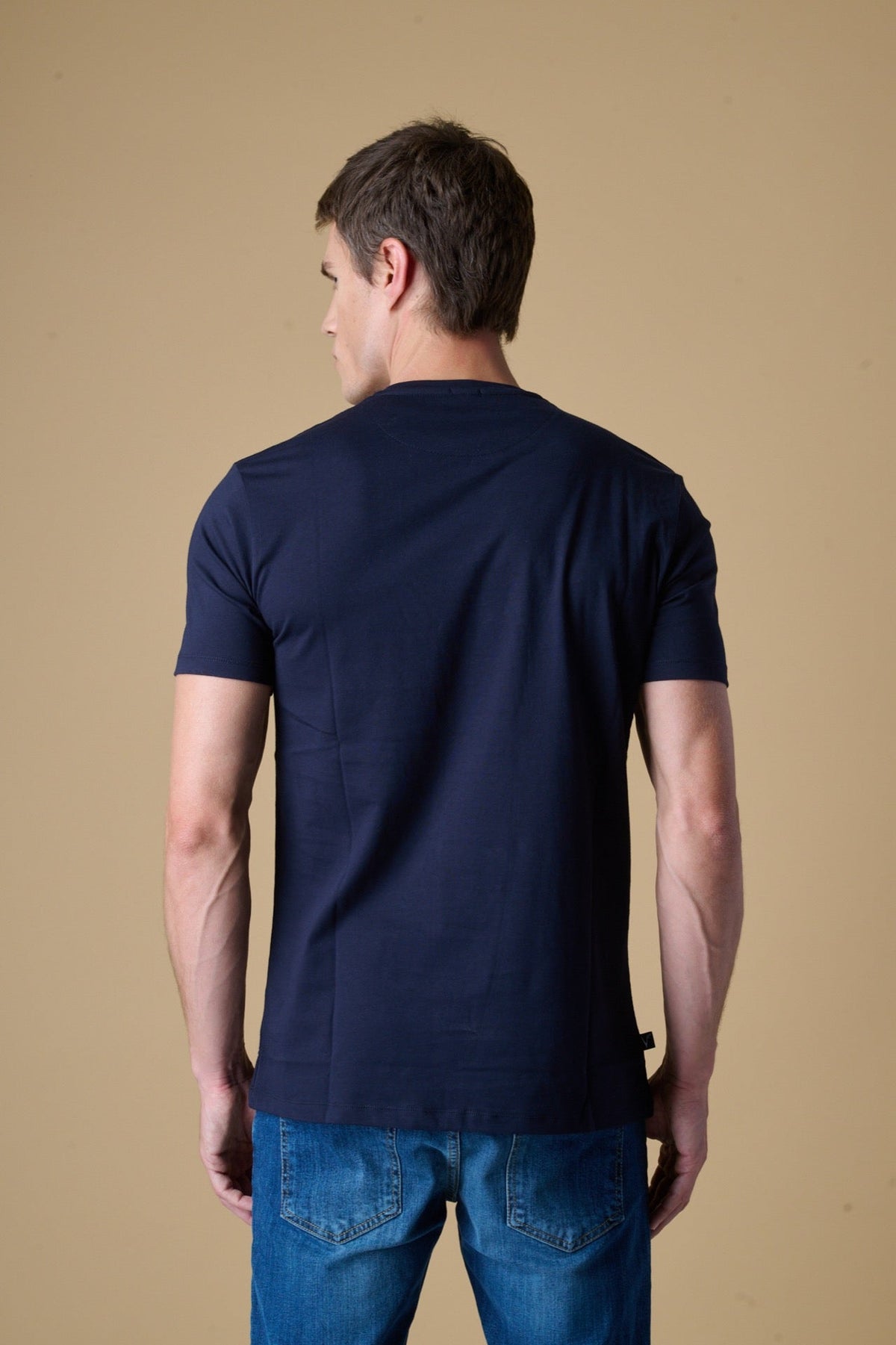 T-SHIRT BLU CON STAMPA SUPERCAR E INSERTI IN TESSUTO V2