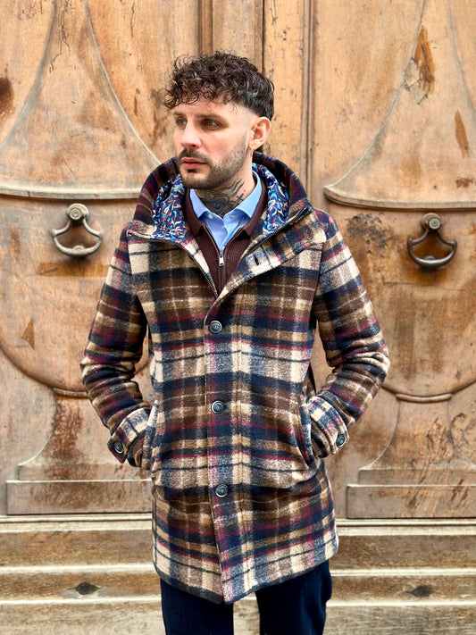 PARKA IN LANA QUADRO FODERA INTERNA IN TESSUTO V2