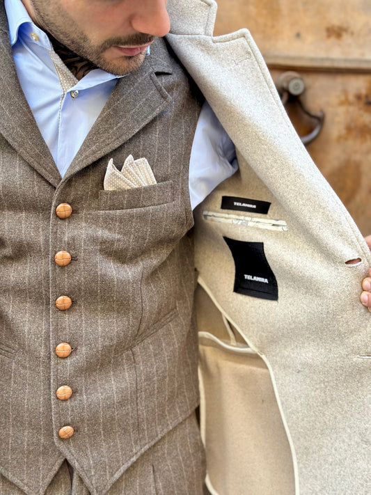 GILET GESSATO MARRONE TELAMIRA