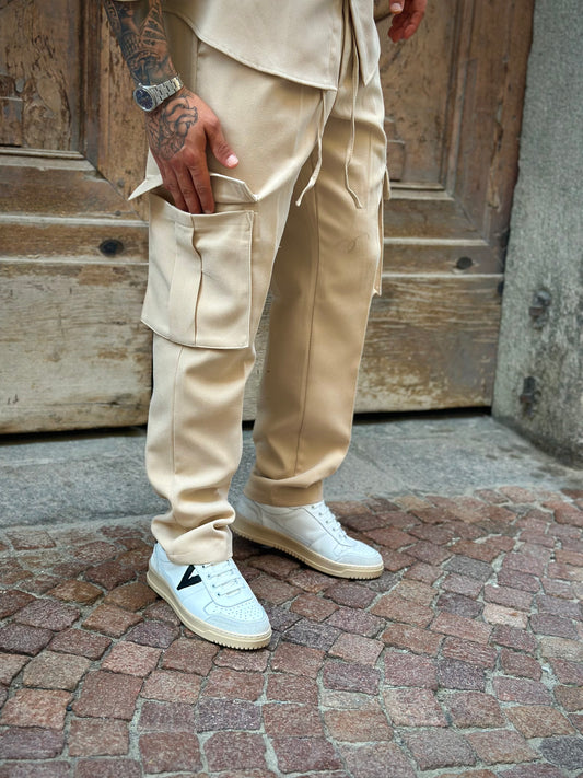 PANTALONE CARGO COORDINATO BEIGE IMPERIAL