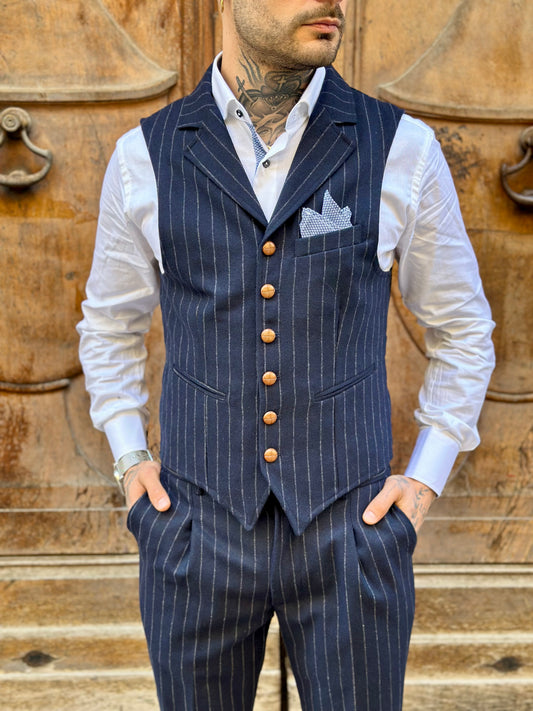 GILET GESSATO BLU TELAMIRA