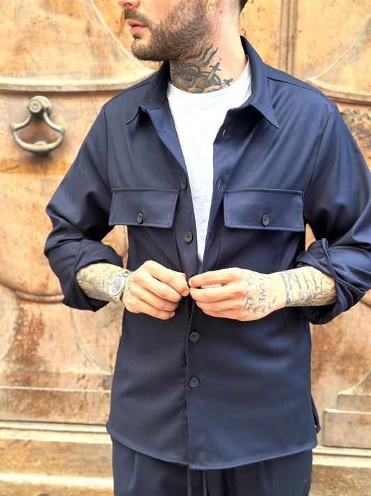 CAMICIA CON TASCHE COORDINATO BLU IMPERIAL