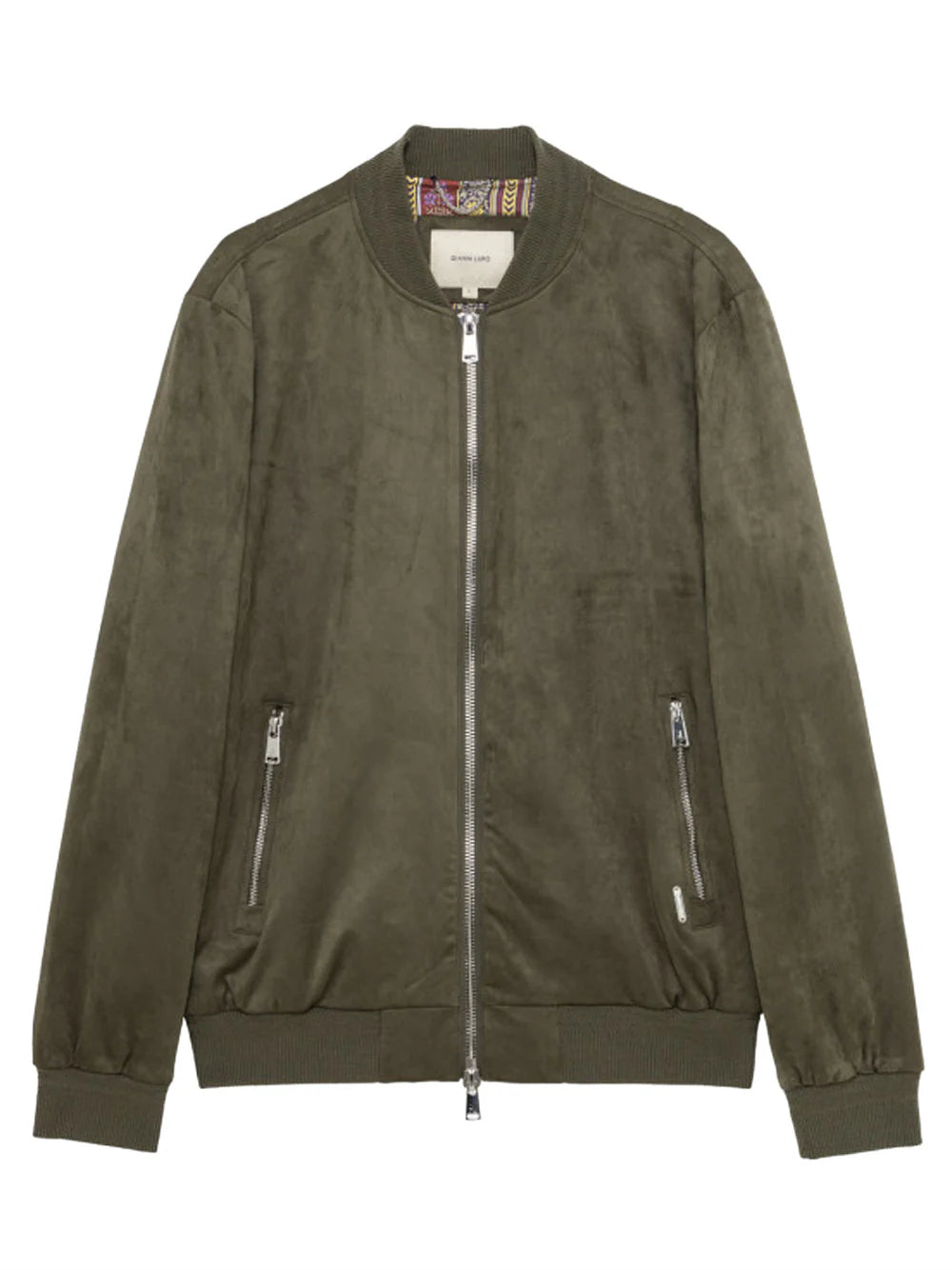 Giubbotto bomber effetto camoscio Gianni Lupo- Verde