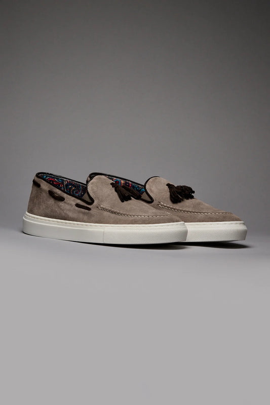 SANTORINI - MOCASSINO CON NAPPINE TORTORA