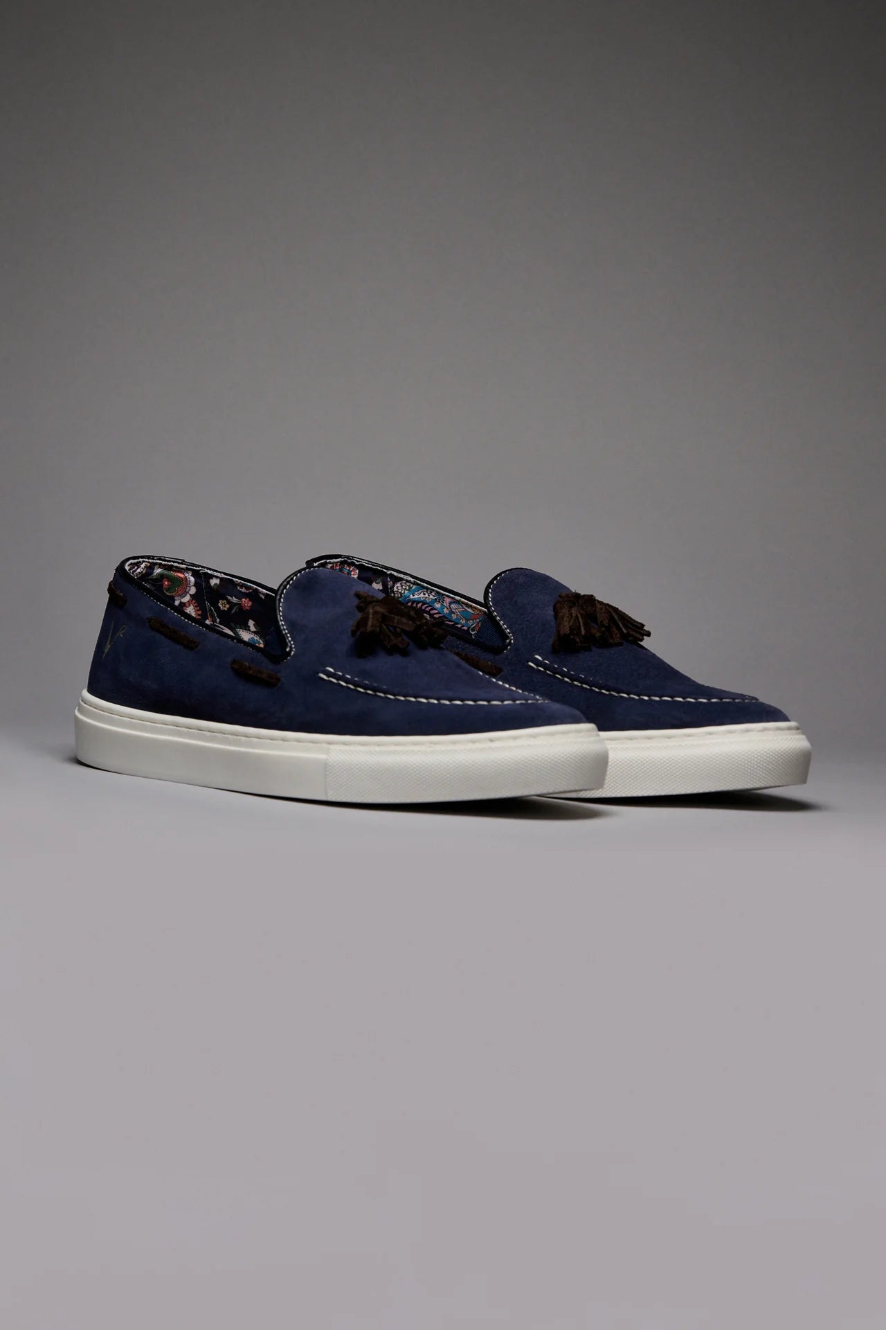 SANTORINI - MOCASSINO CON NAPPINE BLU