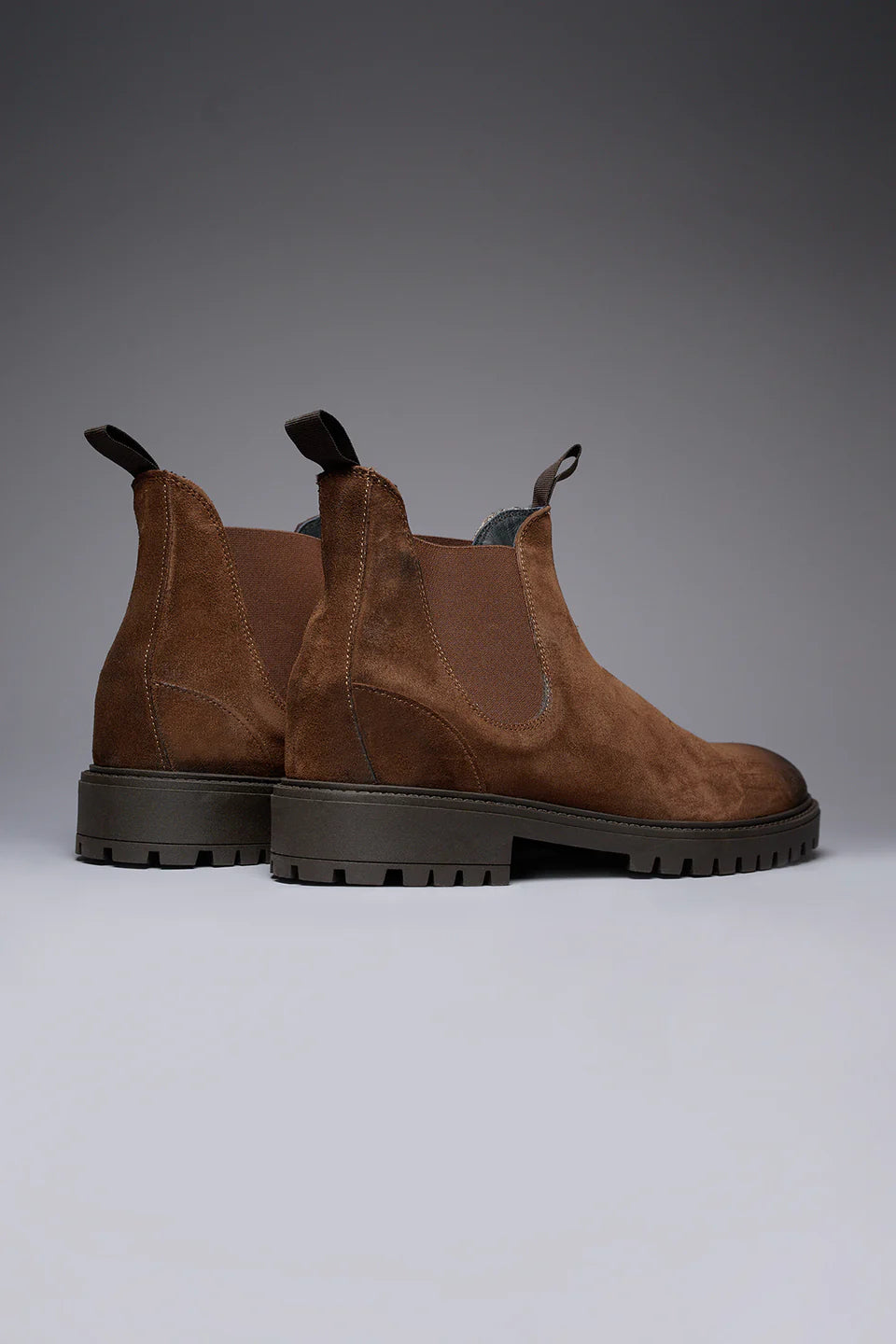 SHERLOCK - STIVALETTO SCAMOSCIATO MORO CON INSERTO IN TESSUTO V2