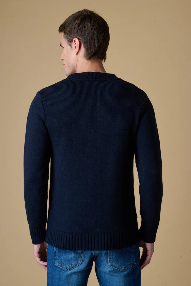 Cardigan con Bottoni Blu Multi Patch ricamate in tessuto V2